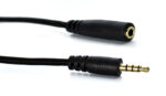POWERTECH καλώδιο Jack 3.5mm M-F, 4 pin, OD: 4.0mm, copper, 1.5m, μαύρο