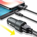 Metal Dual Ports Car Charger R6 Aluminum Silver - Image 7