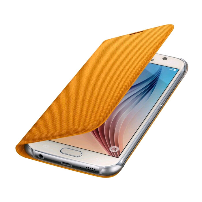 Θήκη Fabric Samsung EF-WG920BYEG G920 Galaxy S6 Κίτρινο Flip Wallet - Image 4
