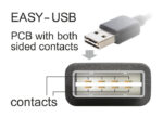 POWERTECH Καλώδιο USB 2.0 σε USB Micro, Dual Easy USB, 1m, Μαύρο - Image 2