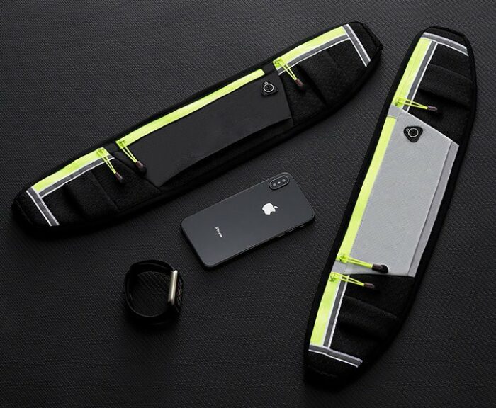 Ultimate reflective stripe Running Belt with headphone outlet blue Τσαντάκι μέσης Μπλέ - Image 2