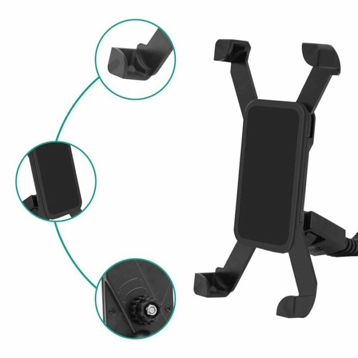 Adjustable phone bike mount holder for Rearview mirror black - Image 3
