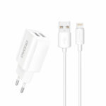 Dudao Lightning Cable & 2x USB Wall Adapter Λευκό (A2EU)