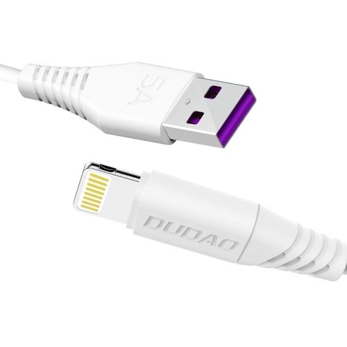 Dudao-cable-USB-Lightning-5A-cable-1m-white-L2L-1m-white-55615_1 Dudao L2L Regular USB to Lightning Cable Λευκό 1m - Image 1