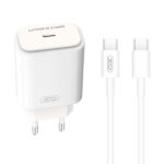 220V XO 20W, USB-C, PD με καλώδιο Type-C σε Type-C, L90B /white/