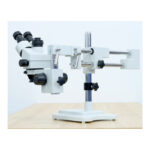 7-45x Trinocular Stereo Synchronization Microscope with Double Arm Microscope Base White