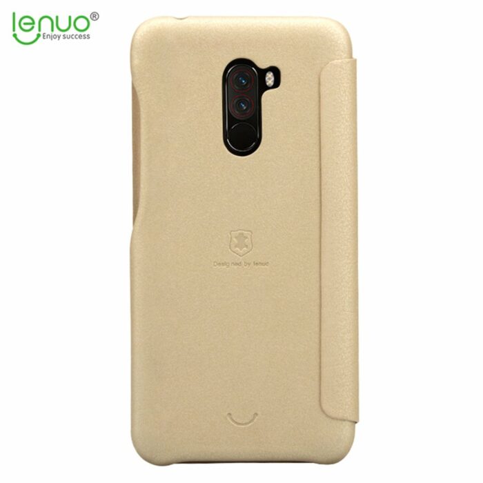 Θήκη Xiaomi Pocophone F1 από PU Δέρμα Χρώμα Χρυσό LENUO Ledream Series - Image 2