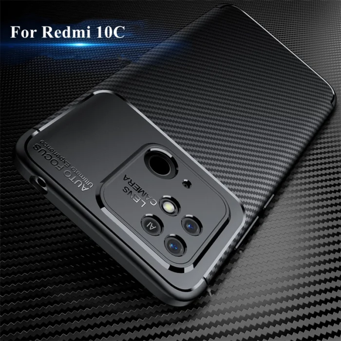 ΘΗΚΗ ΜΕ ΠΡΟΣΤΑΣΙΑ ΚΑΜΕΡΑΣ Xiaomi REDMI 10C – Μαύρο Carbon - Image 2