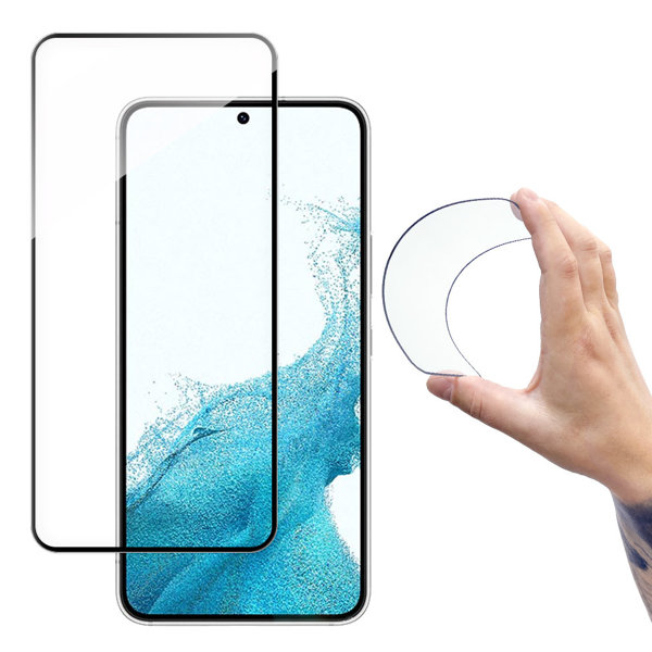 Full-Cover-Flexi-Nano-Glass-Film-Tempered-Glass-With-Frame-For-Samsung-Galaxy-a03 Tempered Glass 5D Samsung A03s Μαύρο Nano - Image 1