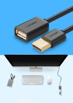 Ugreen cable adapter USB (female) - USB (male) 1m black (10314) - Image 2