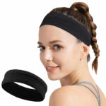 Elastic fabric headband for running fitness black