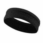 Elastic fabric headband for running fitness black - Image 2