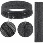 Elastic fabric headband for running fitness black - Image 4