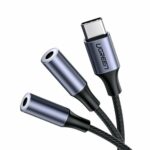 Ugreen Cable Splitter USB Type-C σε 2x 3.5mm Mini Jack AUX 20cm Γκρι