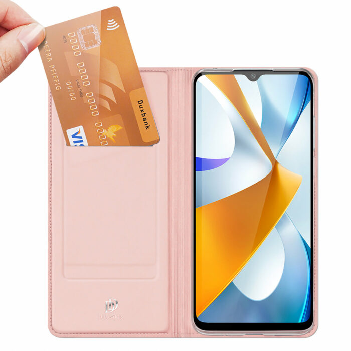 Dux Ducis Skin Pro Θήκη Xiaomi Poco C40 Flip Card Wallet Stand Ροζ - Image 2