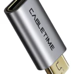 CABLETIME αντάπτορας OTG Micro USB σε USB Type-C C160, γκρι