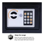 POWERTECH Χρηματοκιβώτιο ασφαλείας SB-17E, 3-8 ψηφίων, 17x23x17cm - Image 4