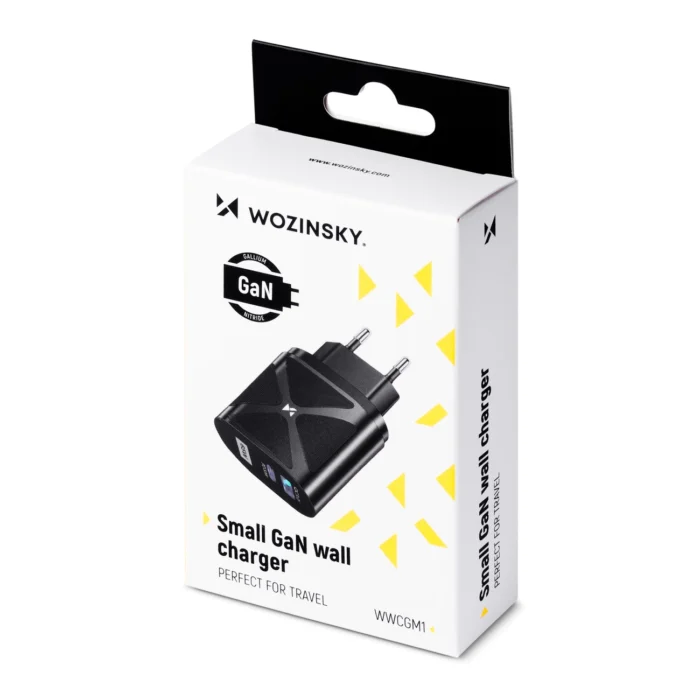 Wozinsky small 65W GaN charger with USB ports, USB supports fast charging black (WWCGM1) - Image 6
