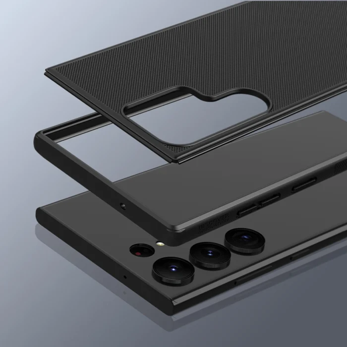 Pro Θήκη Samsung Galaxy S23 Ultra armored cover + iPhone stand Μαύρο Nillkin Super Frosted Shield - Image 8