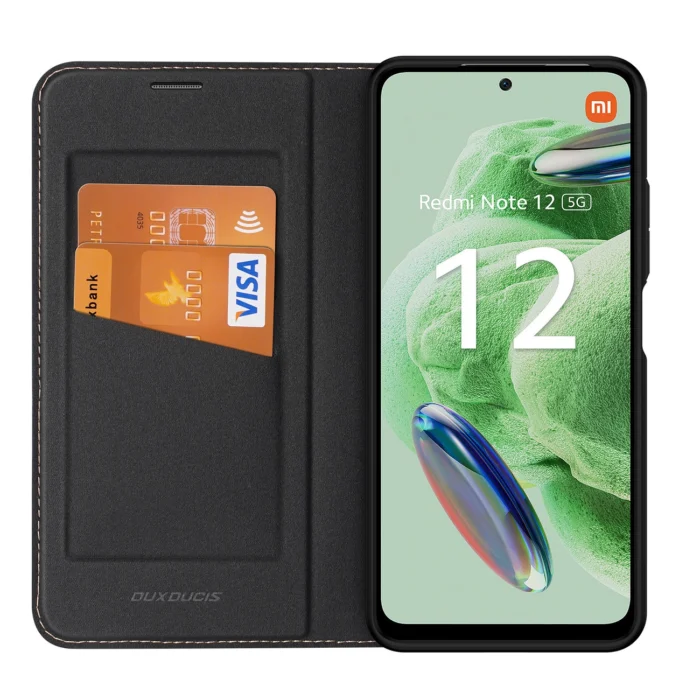 Dux Ducis Skin X2 Θήκη Xiaomi Redmi Note 12 5G / Poco X5 5G Cover Stand Μαύρο Flip Wallet - Image 3
