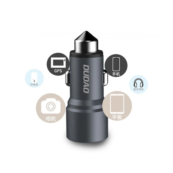 Dudao car charger 2x USB 3.1A gray (R5 gray) – Mobit.gr