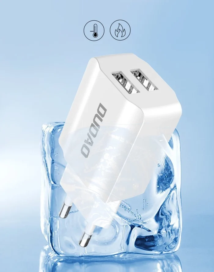 Dudao EU wall charger 2x USB 5V / 2.4A + USB Type C cable white (A2EU + Type-c white) – Mobit.gr