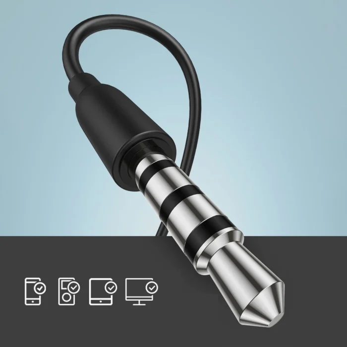 Joyroom in-ear ακουστικά 3.5mm με μικρόφωνο JR-EL114 μαύρα - Image 8