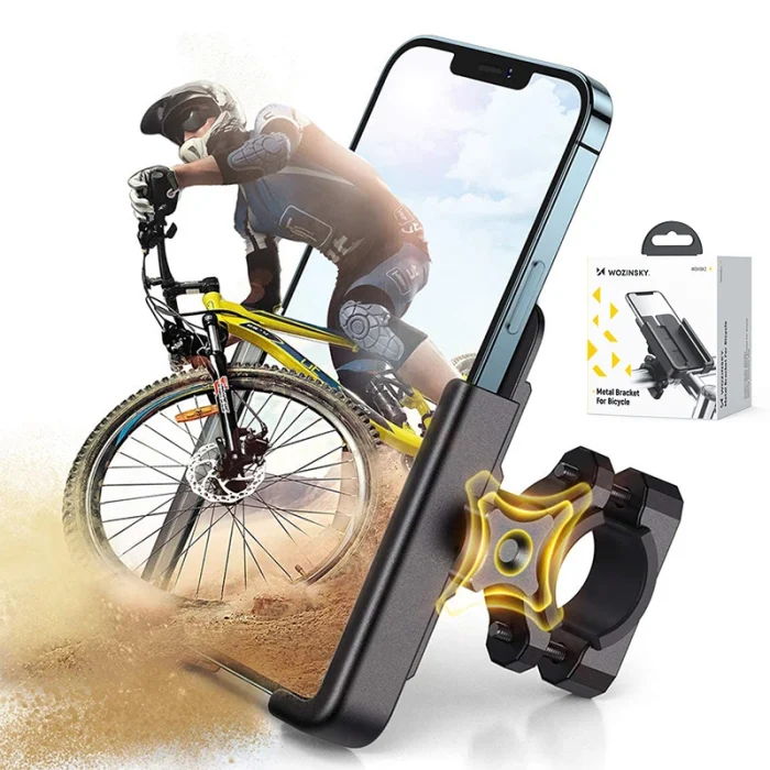 Wozinsky metal bicycle phone holder, scooters black (WBHBK3) – Mobit.gr
