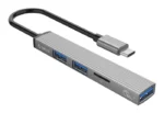 Orico USB 3.0 Hub 3 Θυρών με σύνδεση USB-C και  micro-sd card reader Γκρι