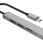 Orico USB 3.0 Hub 3 Θυρών με σύνδεση USB-C και  micro-sd card reader Γκρι