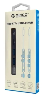Orico USB 3.0 Hub 3 Θυρών με σύνδεση USB-C και  micro-sd card reader Γκρι - Image 2