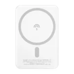 Dudao wireless powerbank MagSafe 10W (5W Magsafe) 5000mAh + metal adapter ring for magnetic charging white (K14S)