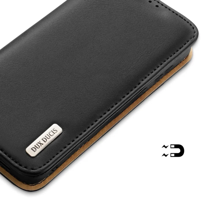 Dux Ducis Hivo Leather Flip Cover Genuine Leather Wallet Cards And Documents Samsung Galaxy S22 + S22 Plus Μαύρο - Image 5