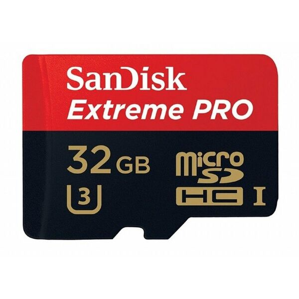 SanDisk 015407 SDSQXCG-032G-GN6MA SanDisk Extreme PRO microSDHC 32GB + SD Adapter 100MB/s V30 UHS-I U3 A1 - Image 1