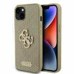 Θήκη iPhone 15 PU Perforated 4G Glitter Metal Logo Guess