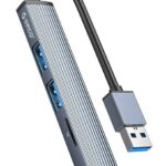 Orico AH-A12F USB 3.0 Hub 3 Θυρών με σύνδεση USB-A Γκρι