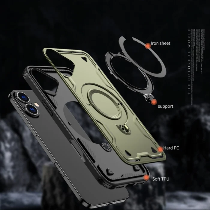 Θήκη MagSafe iPhone 16 Plus - Πράσινο Hybrid Armor Trendy - Image 2
