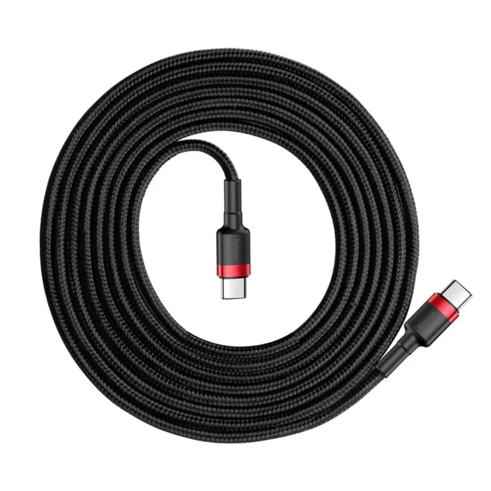 Baseus CATKLF-H91 USB-C - USB-C PD QC cable 60W 3A 480Mb/s 2m - black and red - Image 2
