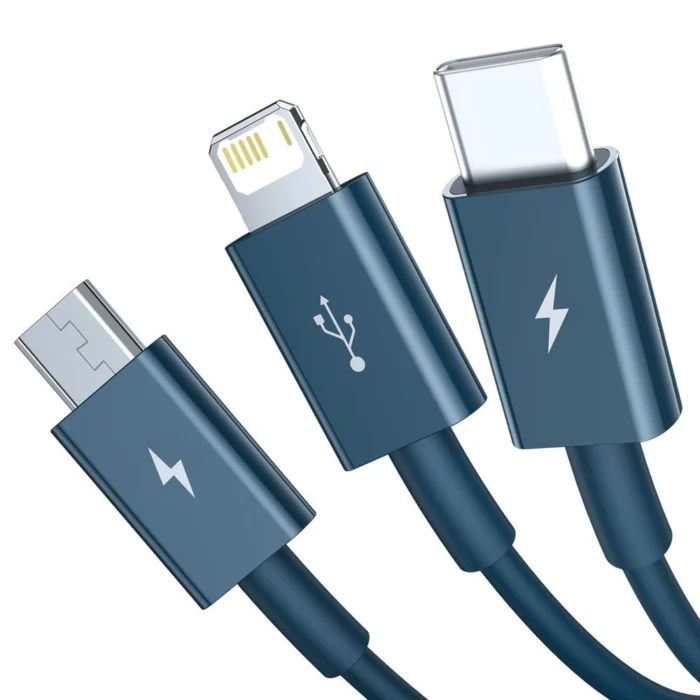 Baseus Superior 3in1 USB cable - Lightning / USB Type C / micro USB 3.5 A 1.5 m blue (CAMLTYS-03) - Image 2