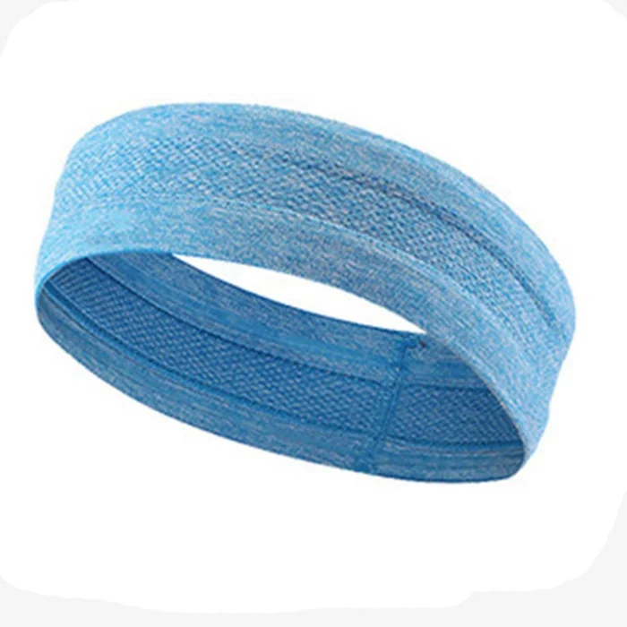 Elastic fabric headband for running fitness blue - Image 2