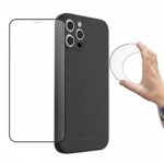 Σετ – Tempered Glass Νano & Θήκη iPhone 12 Pro Max Σιλικόνης Μαύρο Wozinsky