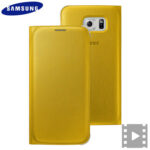 Θήκη Official Samsung Galaxy S6 Flip Wallet Cover  - Κίτρινο