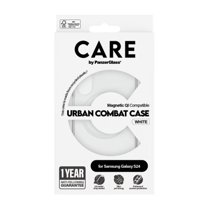 CARE by PanzerGlass® Flagship Case Transparent Urban Combat w. White Qi Compatible Samsung Galaxy S24 – Mobit.gr