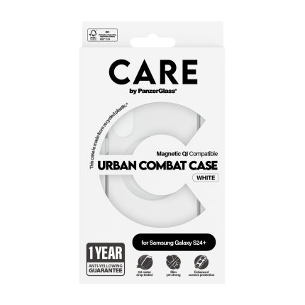 CARE by PanzerGlass® Flagship Case Transparent Urban Combat w. White Qi Compatible Samsung Galaxy S24 Plus – Mobit.gr