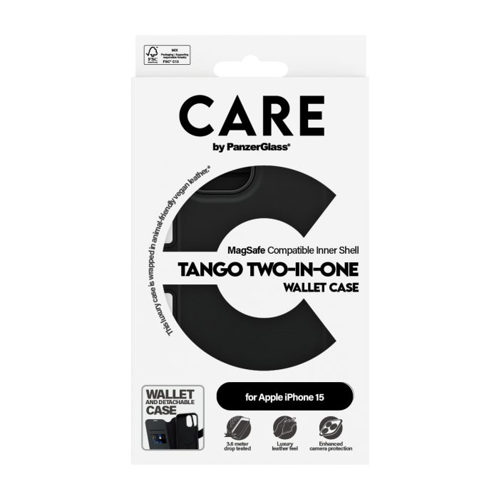 CARE by PanzerGlass® Feature Case Tango Two-in-One Wallet w. MagSafe iPhone 15 – Mobit.gr