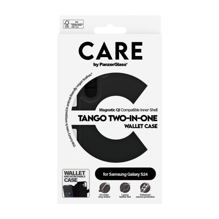 CARE by PanzerGlass® Feature Case Tango Two-in-One Wallet w. Qi Compatible Samsung Galaxy S24 – Mobit.gr