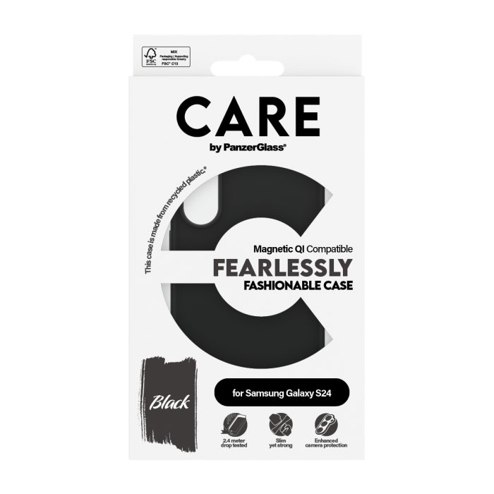 CARE by PanzerGlass® Fashionable Case Black w. Qi Compatible Samsung Galaxy S24 – Mobit.gr