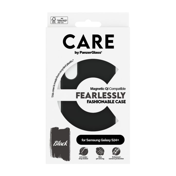 CARE by PanzerGlass® Fashionable Case Black w. Qi Compatible Samsung Galaxy S24 Plus – Mobit.gr