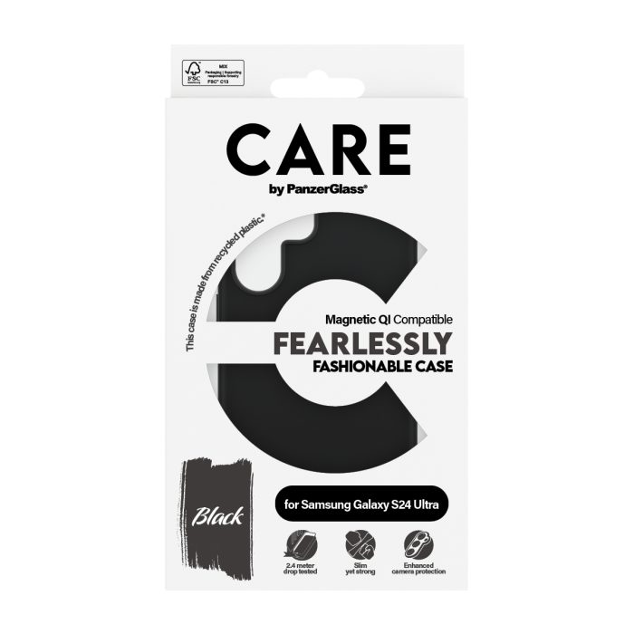 CARE by PanzerGlass® Fashionable Case Black w. Qi Compatible Samsung Galaxy S24 Ultra – Mobit.gr