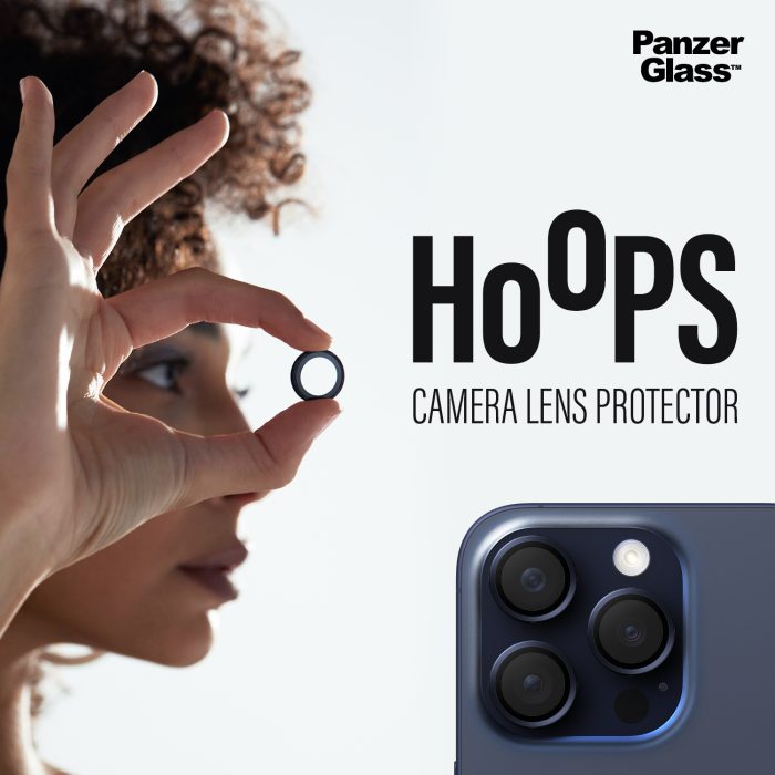 PanzerGlass® Hoops® Blue Metal Camera Lens Protector iPhone 15 Pro | 15 Pro Max – Mobit.gr